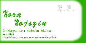 nora mojszin business card